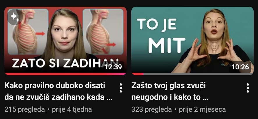 Rezultat — objavljeni YouTube videi klijenta